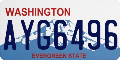 WA license plate AYG6496