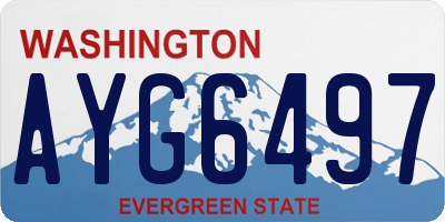 WA license plate AYG6497