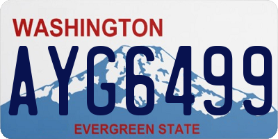 WA license plate AYG6499