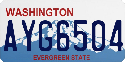WA license plate AYG6504