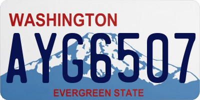 WA license plate AYG6507