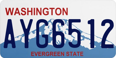 WA license plate AYG6512