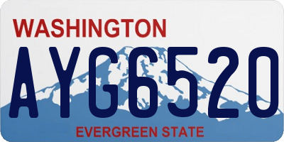 WA license plate AYG6520