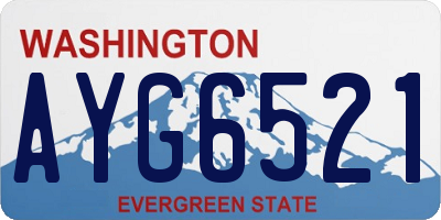 WA license plate AYG6521