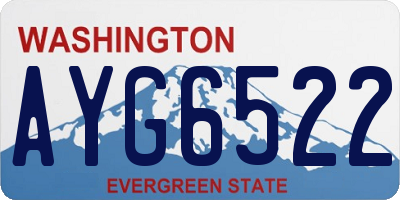 WA license plate AYG6522