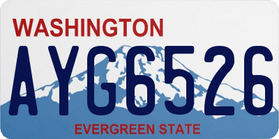 WA license plate AYG6526