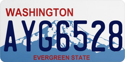 WA license plate AYG6528