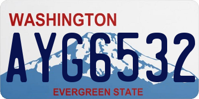 WA license plate AYG6532