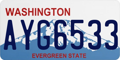 WA license plate AYG6533