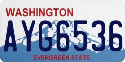 WA license plate AYG6536