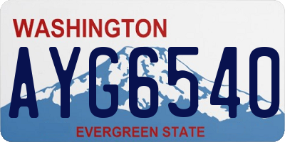 WA license plate AYG6540