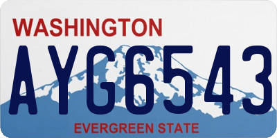 WA license plate AYG6543