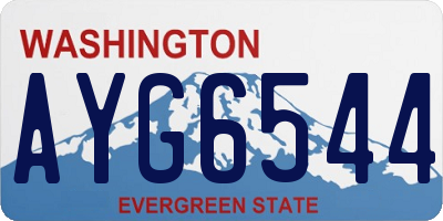 WA license plate AYG6544