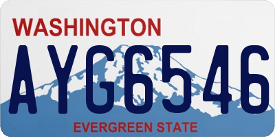 WA license plate AYG6546