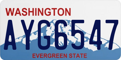 WA license plate AYG6547