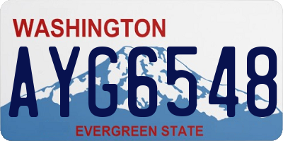 WA license plate AYG6548