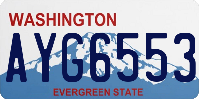 WA license plate AYG6553