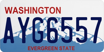 WA license plate AYG6557