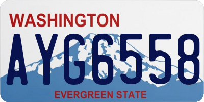WA license plate AYG6558