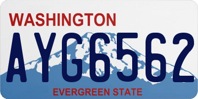 WA license plate AYG6562