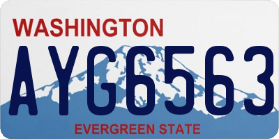 WA license plate AYG6563