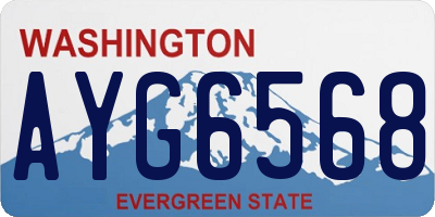 WA license plate AYG6568