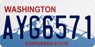 WA license plate AYG6571