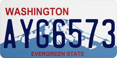 WA license plate AYG6573