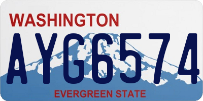 WA license plate AYG6574