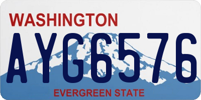 WA license plate AYG6576