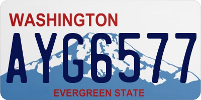 WA license plate AYG6577