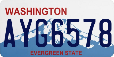 WA license plate AYG6578
