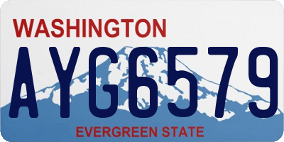 WA license plate AYG6579