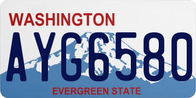 WA license plate AYG6580