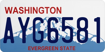 WA license plate AYG6581