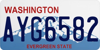 WA license plate AYG6582