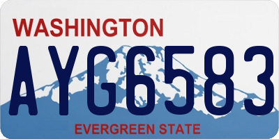 WA license plate AYG6583