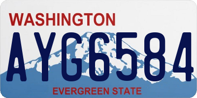 WA license plate AYG6584