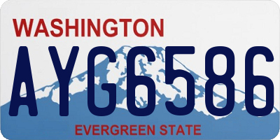 WA license plate AYG6586