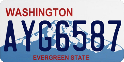 WA license plate AYG6587