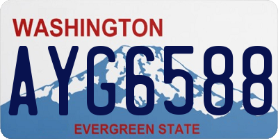 WA license plate AYG6588