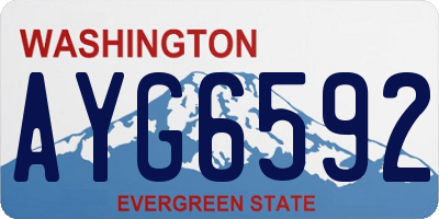 WA license plate AYG6592