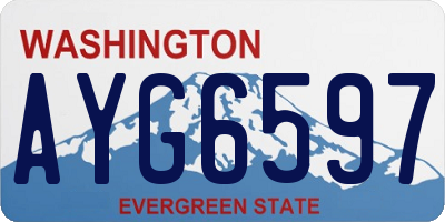 WA license plate AYG6597