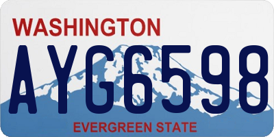 WA license plate AYG6598