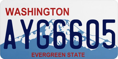 WA license plate AYG6605
