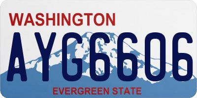 WA license plate AYG6606