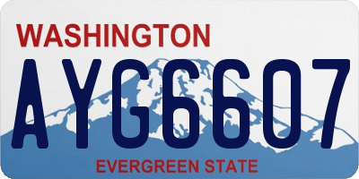 WA license plate AYG6607