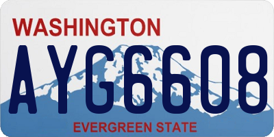WA license plate AYG6608