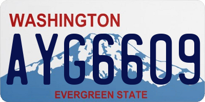 WA license plate AYG6609