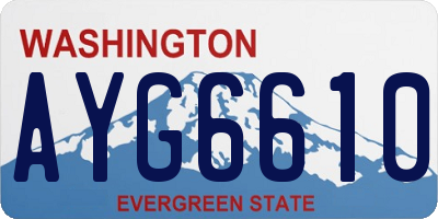 WA license plate AYG6610